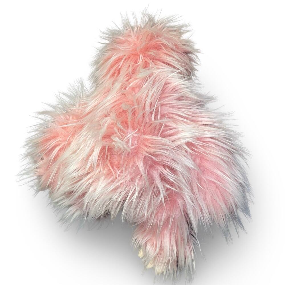Aurora Purely Luxe Pink Sloth Plush Stuffed Animal Long Hair Shaggy 10" Fluffy - Picture 4 of 7